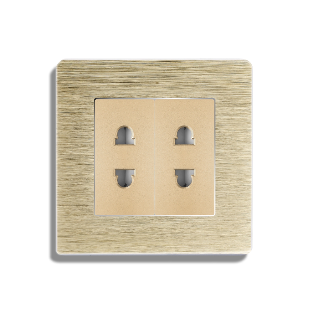 Priză Dublă LUXION cu Ramă Aluminiu, Design Modern - imagine 10