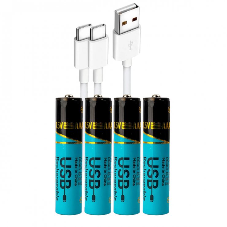 Set 4 acumulatori AAA Oem 660 mWh, încărcare USB Type-C
