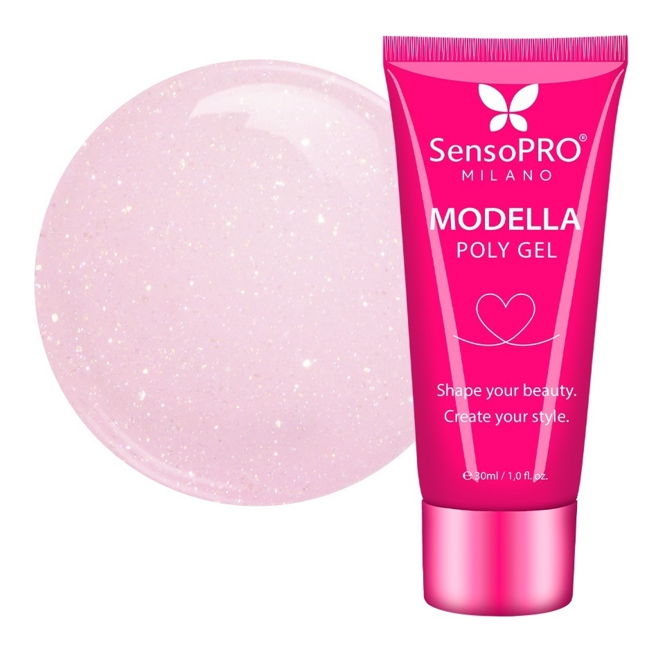 Polygel MODELLA SensoPRO Milano - Rose Twinkle, 30ml