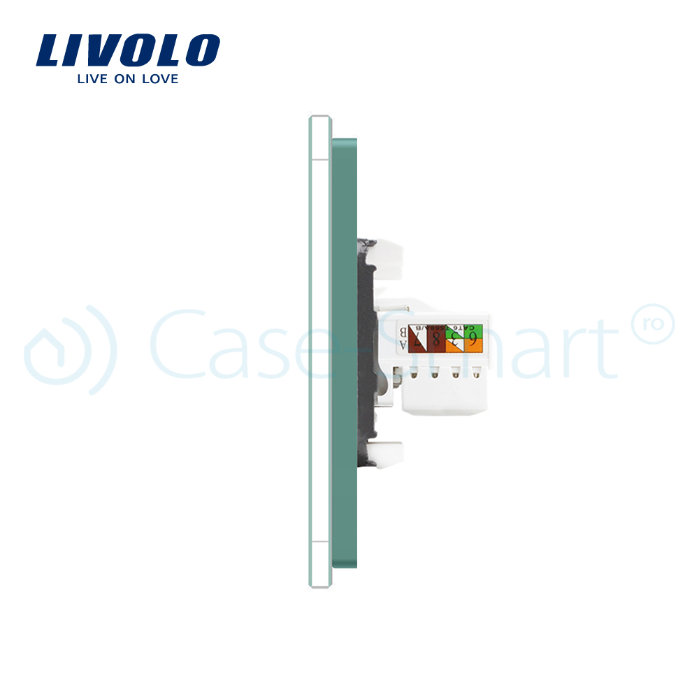Priza Dublă Internet Livolo, Sticlă, Cat6, 10Gb/s - imagine 10