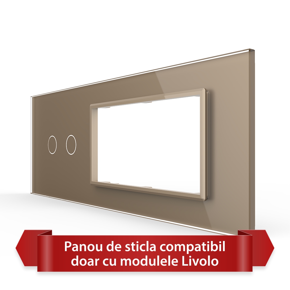 Panou Touch Livolo Sticlă Dublu + 2 Prize - imagine 9