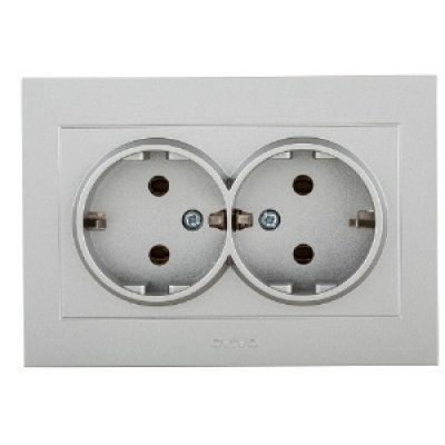 Priză Schuko Dublă Ovivo OV00131 16A 240V Argintiu
