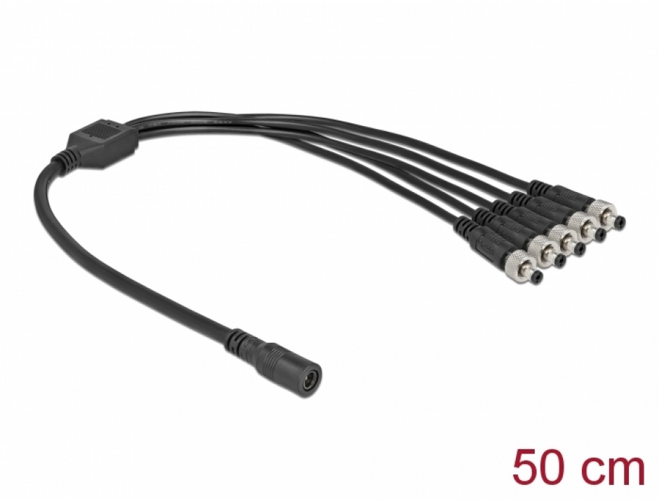 Splitter DC Delock 5.5x2.1mm 1 la 5, 0.5m