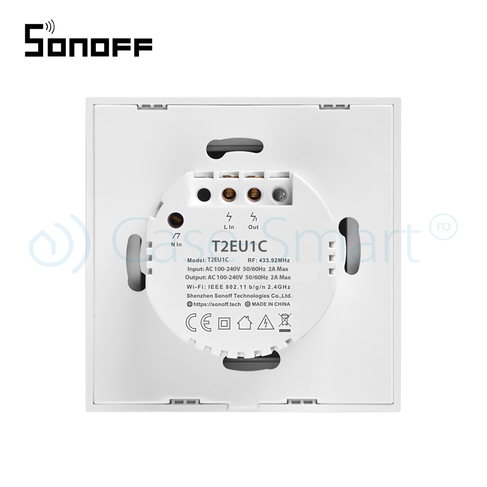 Întrerupător Touch Sonoff T2EU1C, Wi-Fi + RF - imagine 5