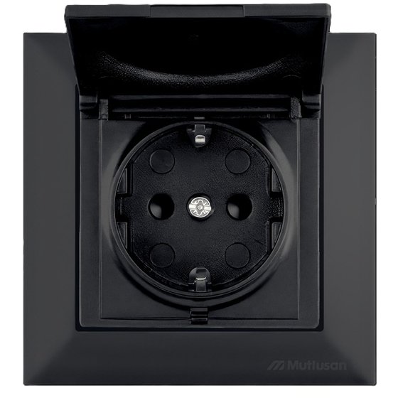 Priza Mutlusan Candela Negru, Protecție Copii, 16A