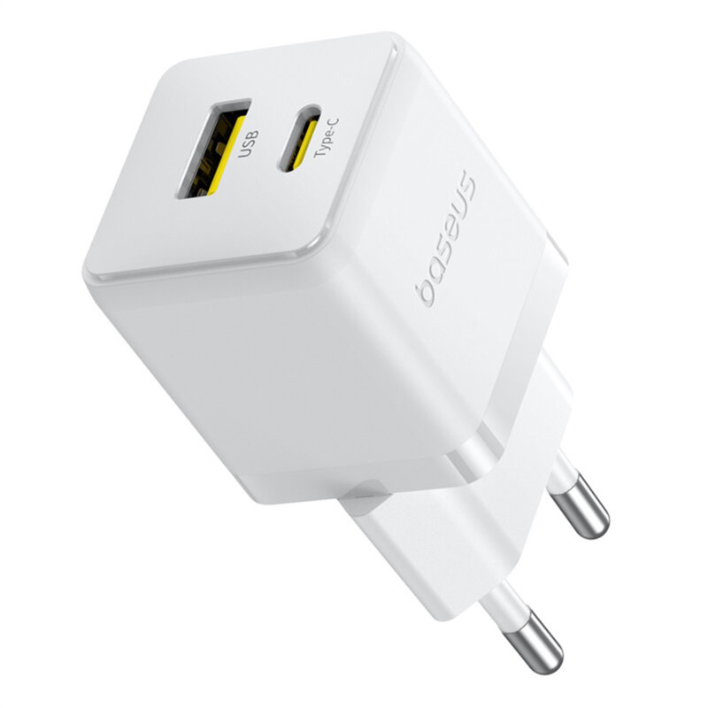 Încărcător Rețea Baseus Palm Quick Charge 20W USB-C și USB Alb - imagine 2