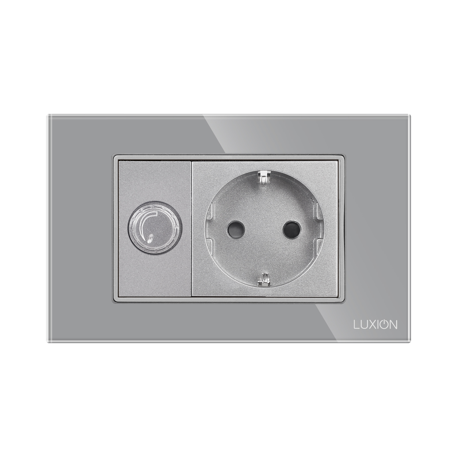 Întrerupător cu Variator + Priză LUXION, Rama Sticlă, IP44 - imagine 14