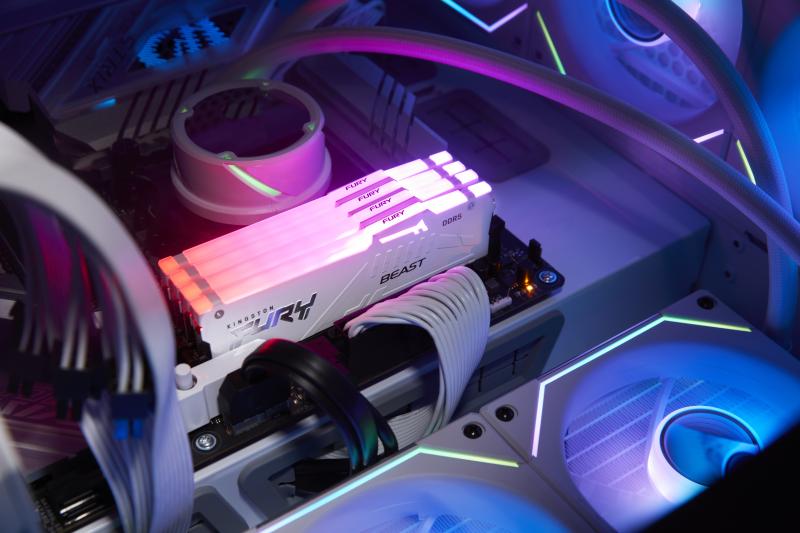 Memorie RAM Kingston DDR5 64GB 6000MHz RGB FURY Beast White - imagine 10