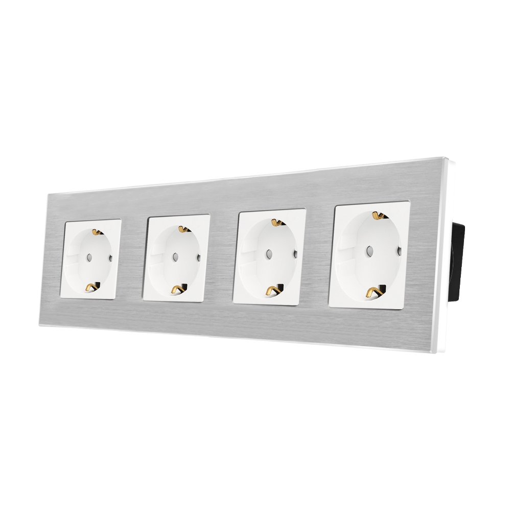 Priza Cvadrupla LUXION, Aluminiu, 16A