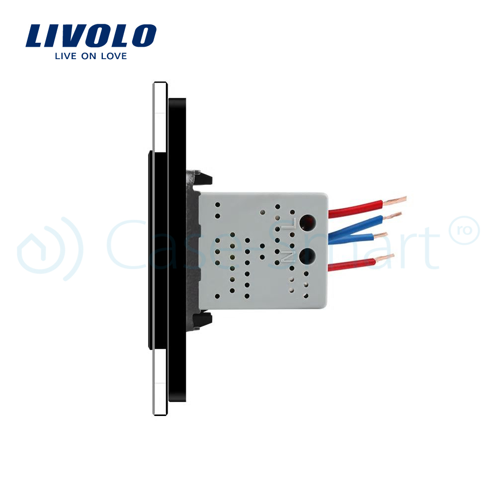 Priza Dubla USB Livolo cu Rama Sticla - imagine 7