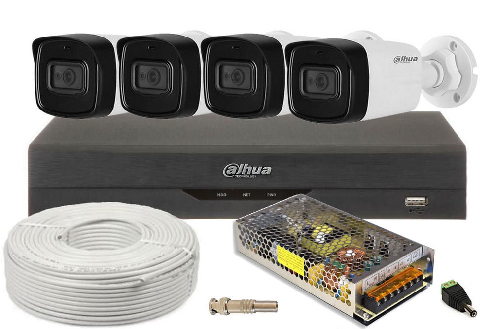 Kit Supraveghere Dahua 4K 8MP - 4 Camere IR 80m