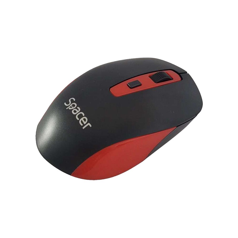 Mouse Wireless Spacer 1600 DPI Negru-Rosu - Baterii Incluse - imagine 2