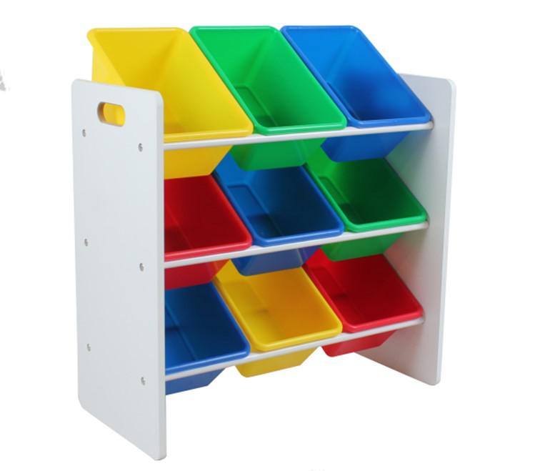 Raft Depozitare Jucarii 9 Cosuri Multicolore U-Grow