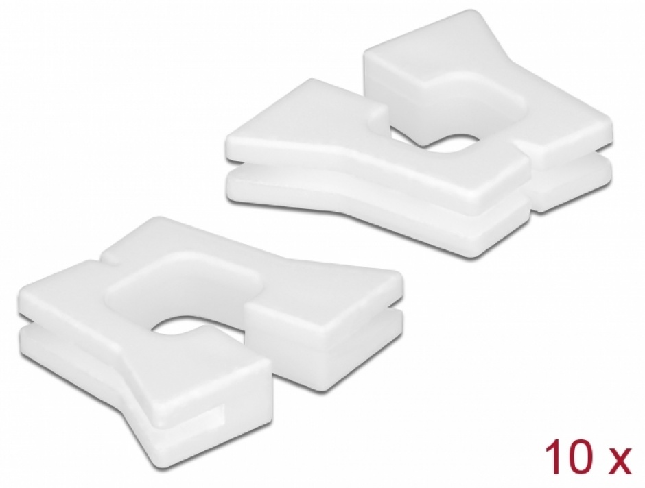 Set 10 Bucșe Protecție Cabluri Delock 60263, Alb