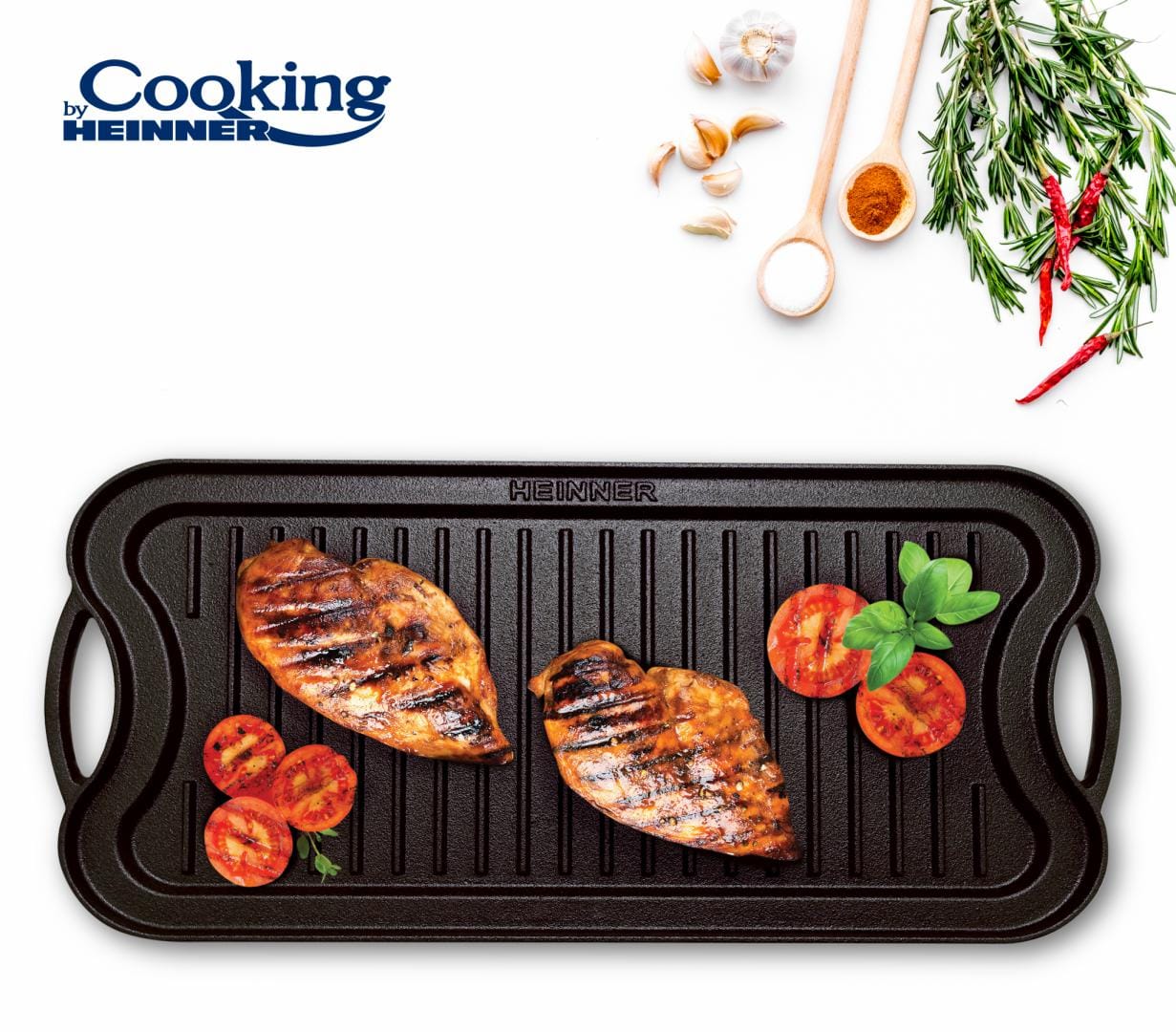 Tavă Grill Fontă Heinner Pura 51x26cm - Gătit Tradițional - imagine 7