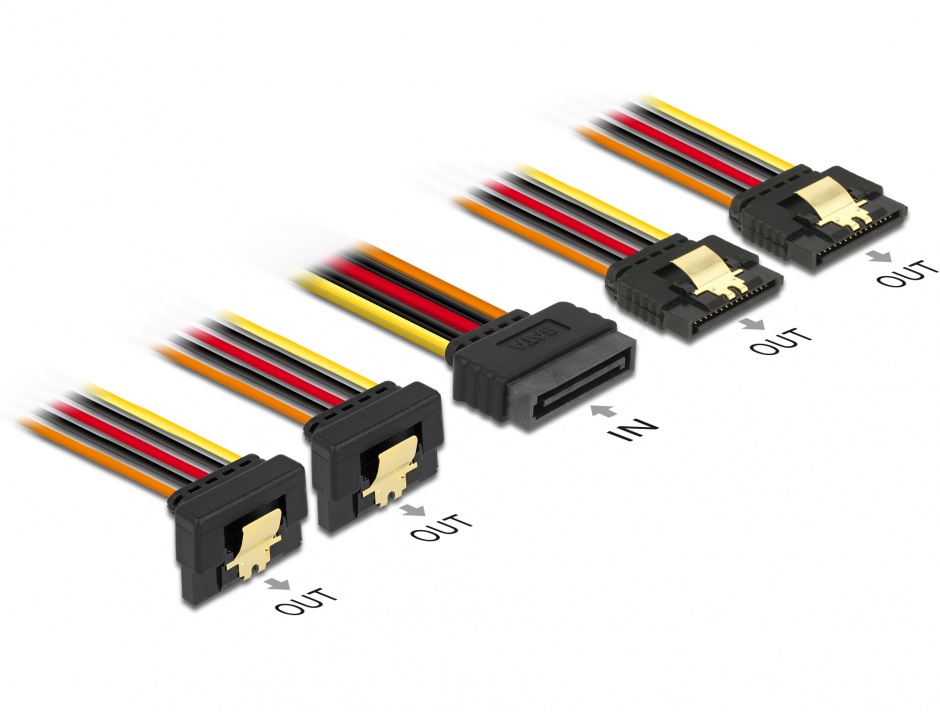 Cablu alimentare SATA 4-way, Delock, 30cm