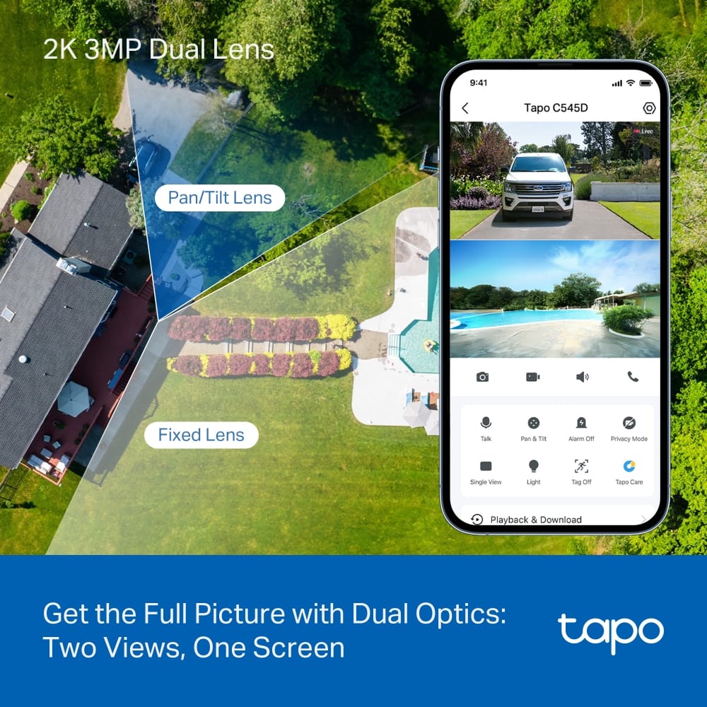 Cameră TP-LINK Tapo C545D Exterior Obiectiv Dual 2K Pan/Tilt - imagine 14