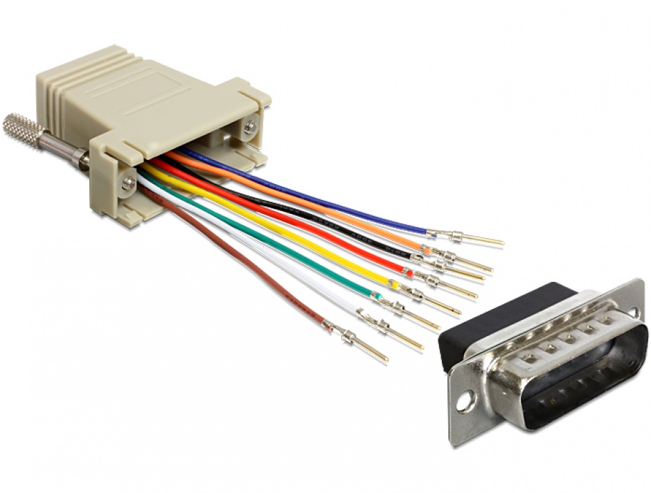 Adaptor Delock D-Sub 15 T la RJ45 M