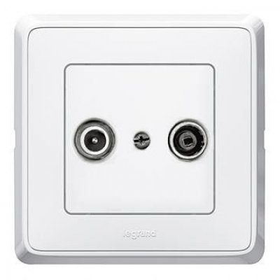 Priza TV-RD Legrand Cariva, Alb, IP20