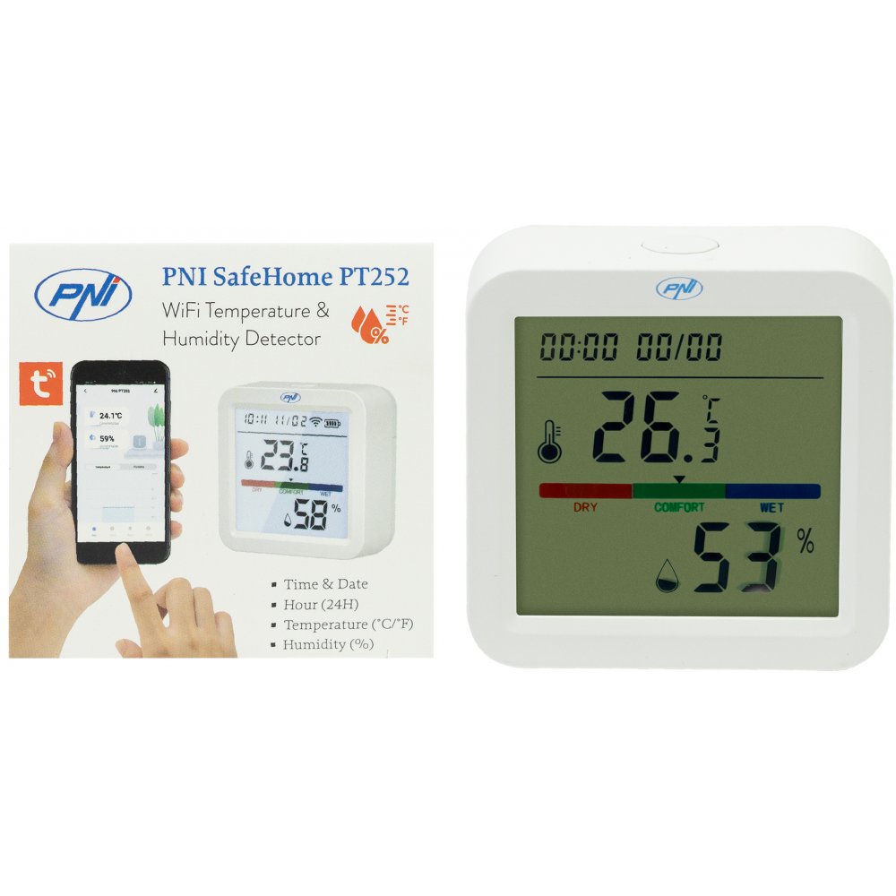 Senzor WiFi Temp. Umid. PNI PT252 Smart Home