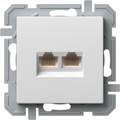 Priză Date Dublă RJ45 CAT5e Alb, TEM