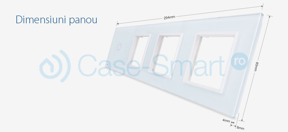 Rama Touch Livolo Sticlă + 3 Prize - imagine 2