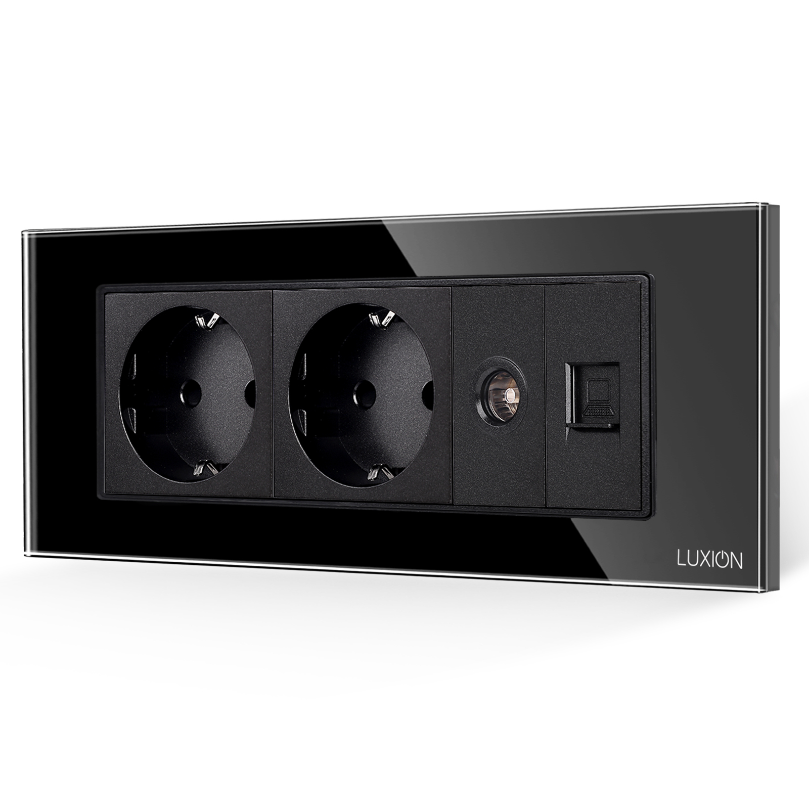 Priza Schuko, TV, Internet Luxion, Sticla, IP44 - imagine 5