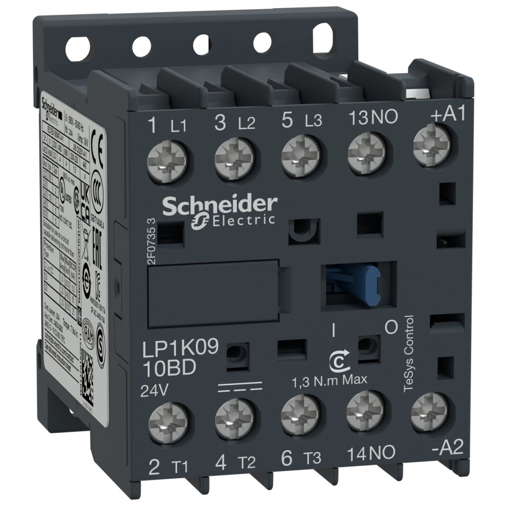 Contactor TeSys 3P 9A 24Vcc Schneider