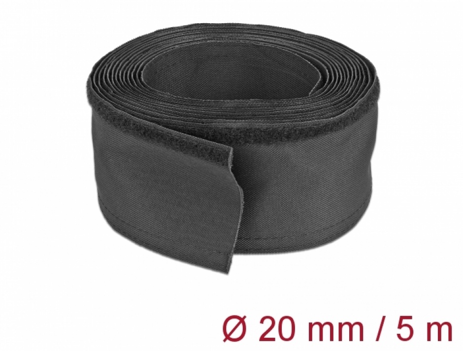 Organizator Cabluri Delock 5m, Arici, Negru