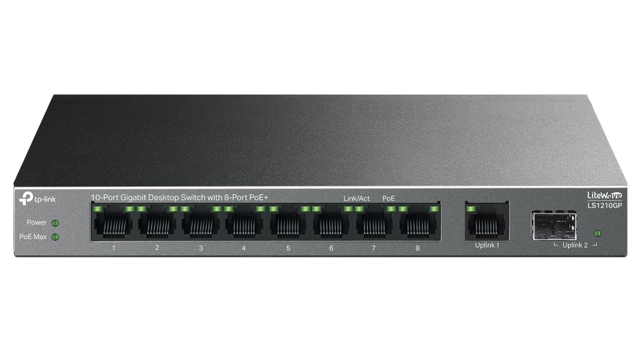 Switch TP-Link 8x PoE+ 250m LS1210GP