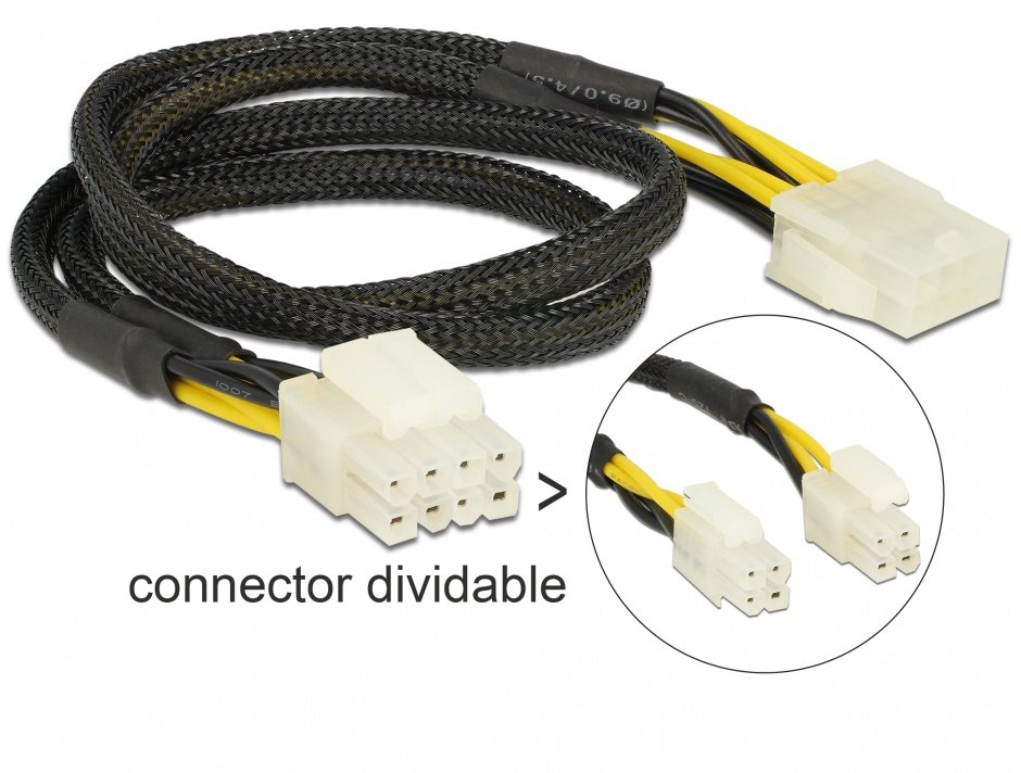 Prelungitor EPS 8-Pin Delock, 44cm, Modular