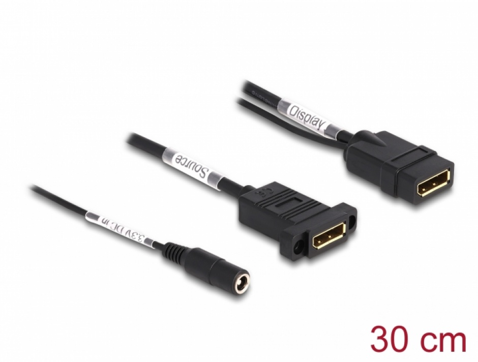 Cablu Displayport 4K 60Hz Delock cu Alimentare