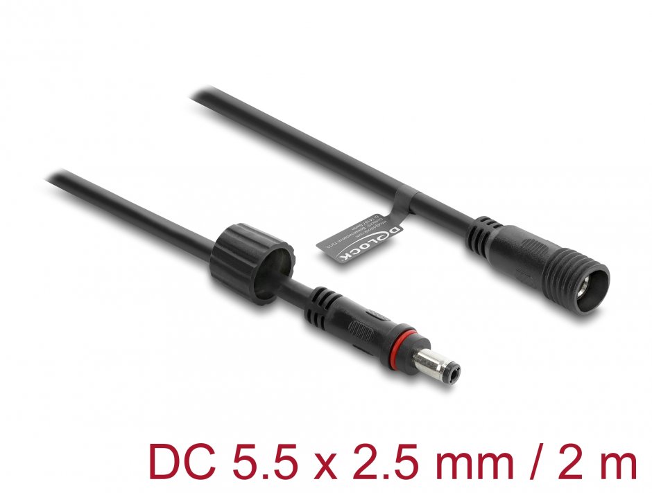 Cablu prelungitor DC Delock 2 m IPX6 pentru exterior
