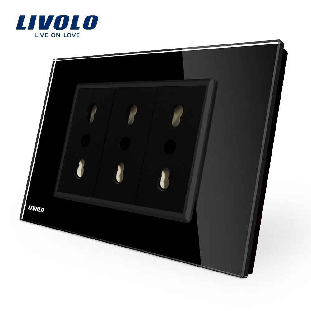 Priză Triplă Italiană Livolo cu Ramă Sticlă - imagine 6