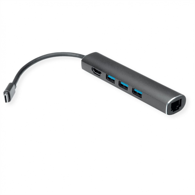 Docking Station USB-C Value, HDMI 4K, 3xUSB, Gigabit