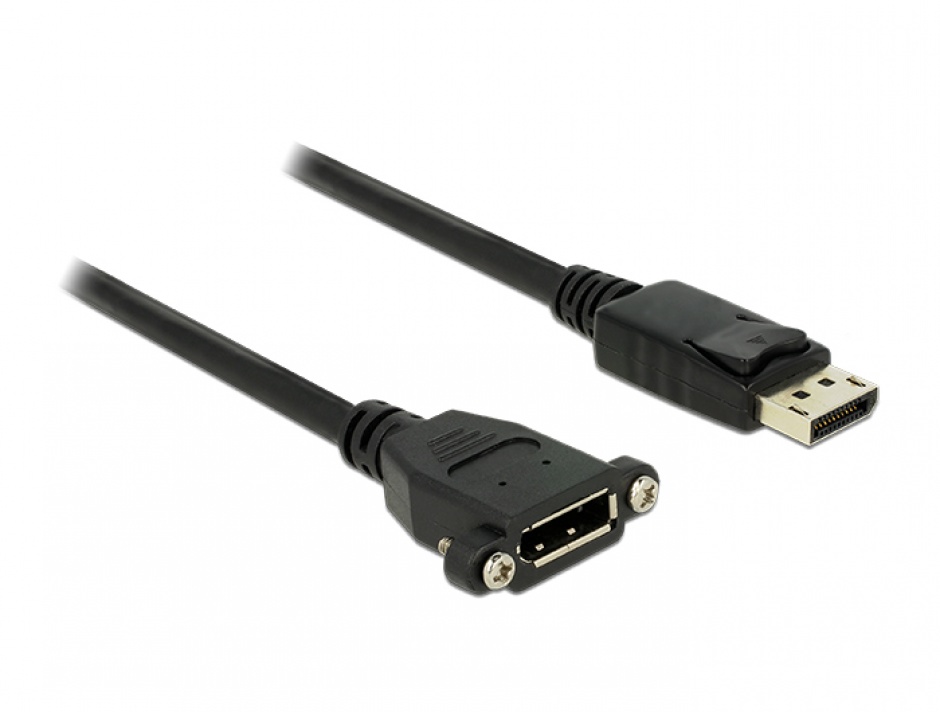 Cablu Displayport 1.2 Delock 1m, Panel Mount