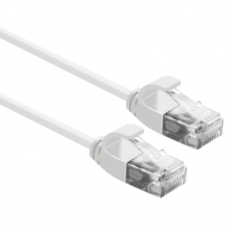 Cablu Roline CAT6A UTP Slim 0.3m Alb