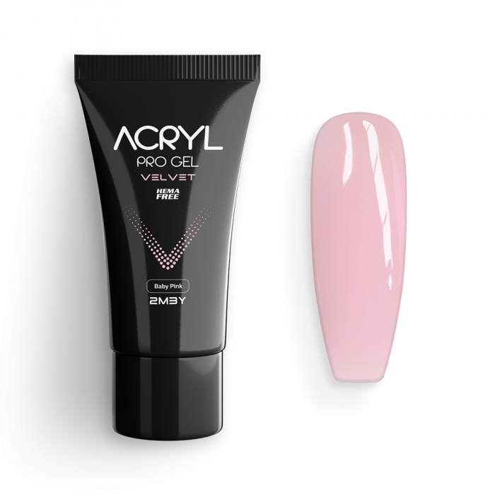 Nailshop Acryl Pro Gel 2M Velvet Baby Pink 15gr, fără HEMA