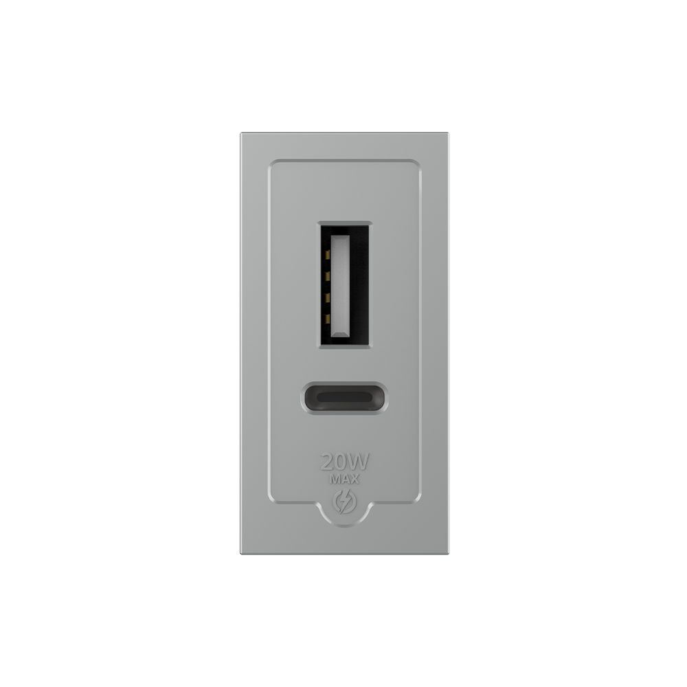 Priza USB-A + USB-C 20W LIVOLO, încărcare rapidă PD și QC - imagine 14