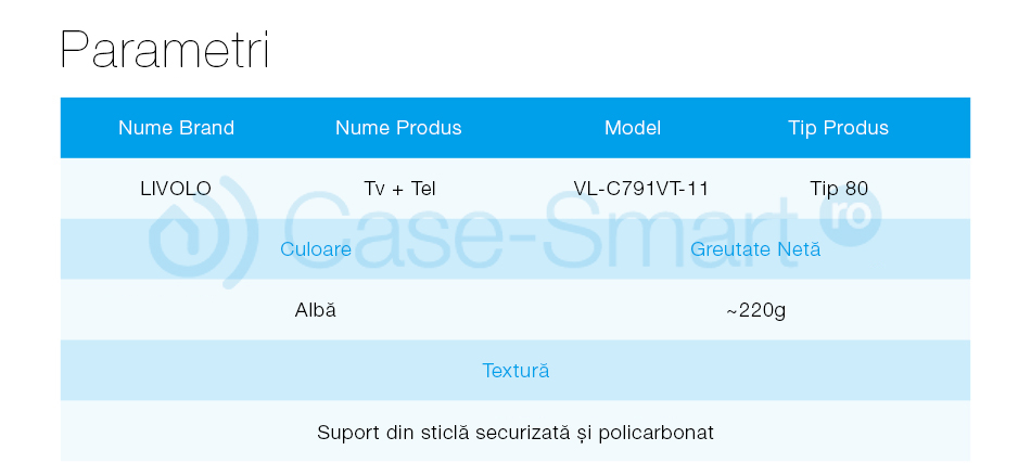 Priza TV+Telefon Livolo Rama Sticla - imagine 19