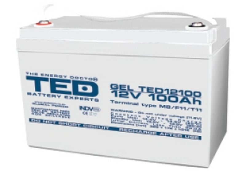 Acumulator GEL 12V 100Ah TED Electric - Performanță