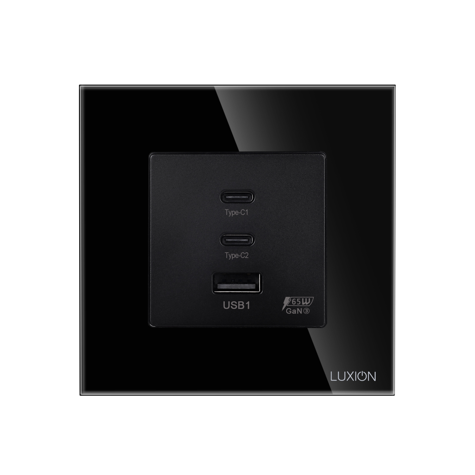 Priza Fast Charge 65W USB-A + 2 x USB-C Luxion, rama sticla - imagine 2