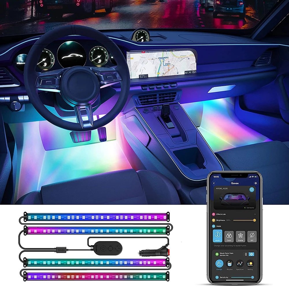 Banda LED Auto Govee RGBIC, Muzică & App Control