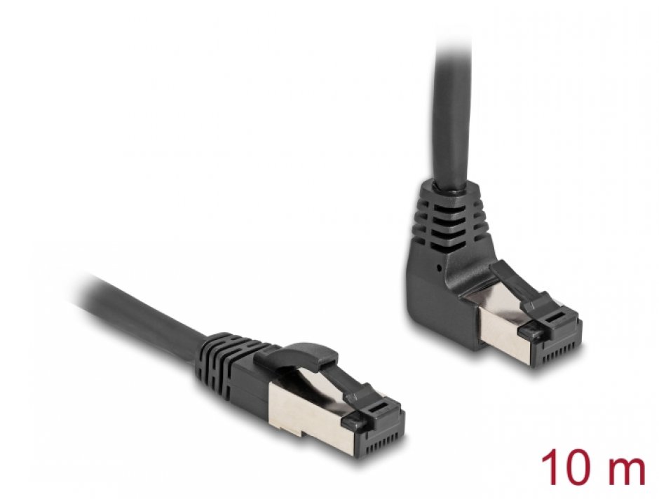 Cablu RJ45 Cat.8.1 Delock 10m, 40Gbps, Unghi 90°