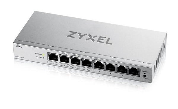Switch Zyxel GS1200-8HPv3, 8 porturi Gigabit cu 4x PoE+