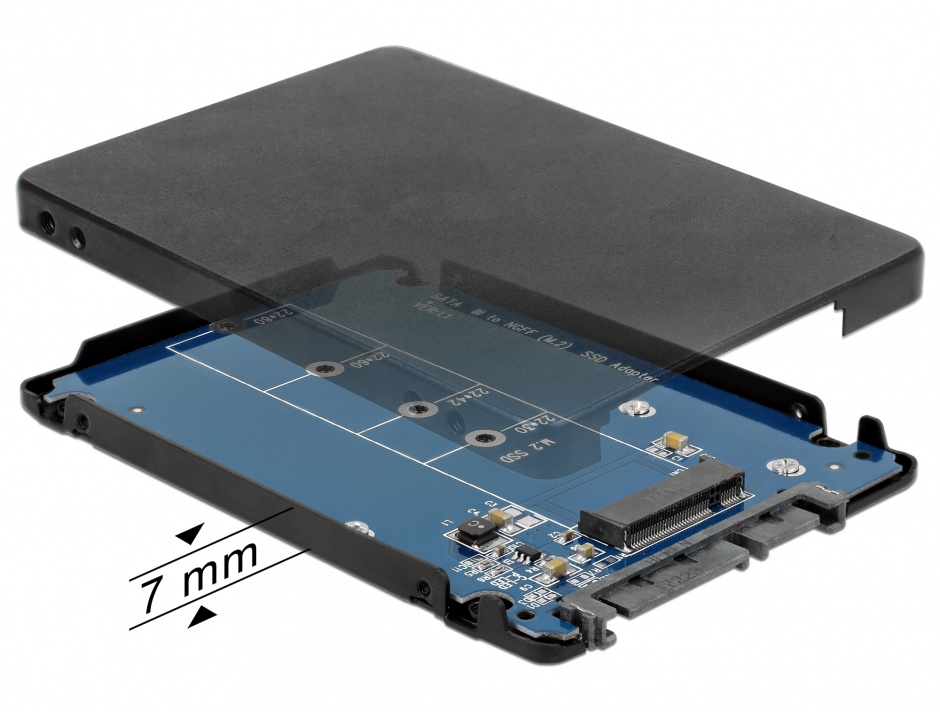Adaptor Delock M.2 NGFF la SATA 2.5" cu Rack