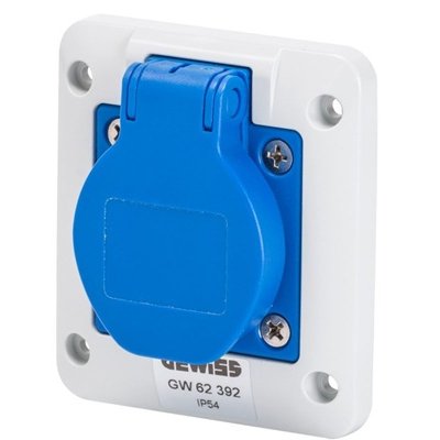 Priză Industrială Gewiss GW62392, 16A, IP54, Albastră