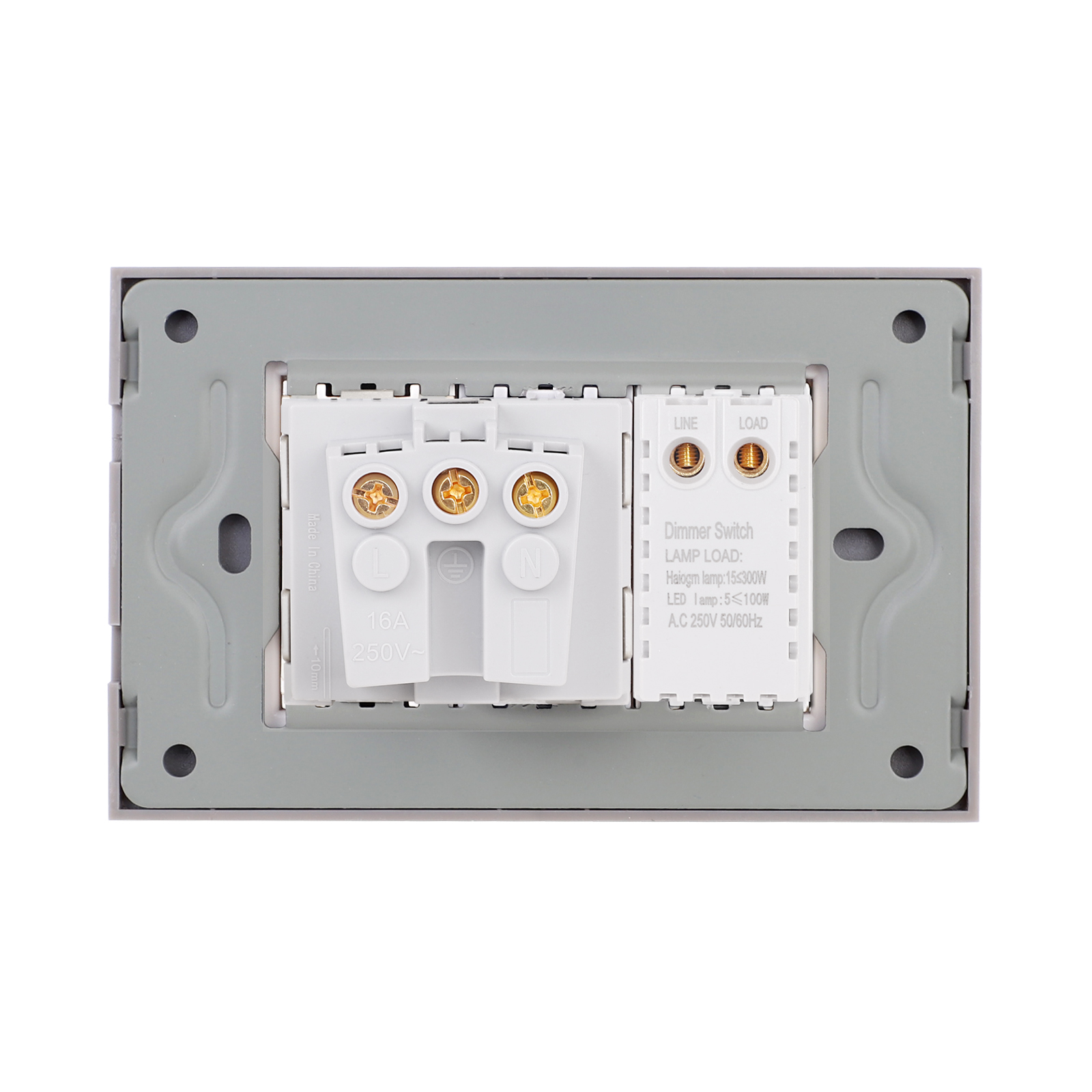 Întrerupător cu Variator + Priză LUXION, Rama Sticlă, IP44 - imagine 16
