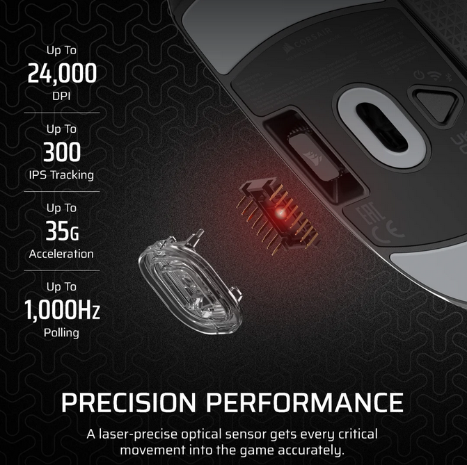 Mouse Gaming Wireless CORSAIR M55 - 24K DPI, 185h Autonomie - imagine 4
