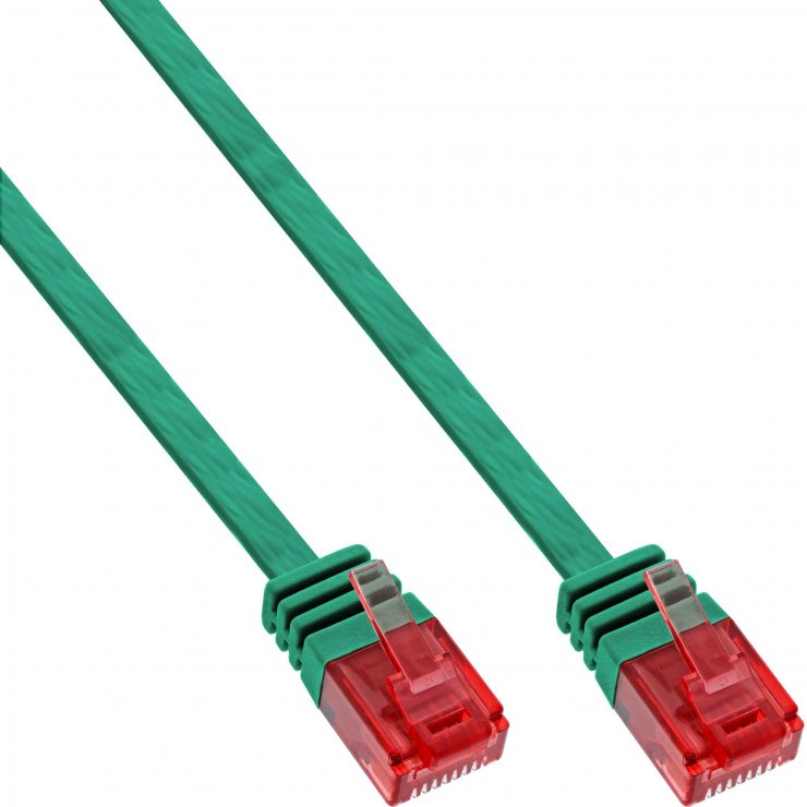 Cablu rețea RJ45 plat Cat.6 UTP 10m Verde InLine IL71600G